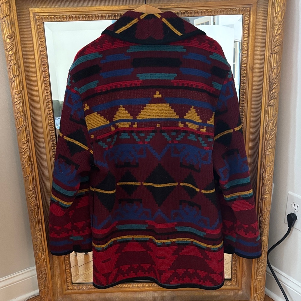 Ashely Scott Multicolored wool Jacket. Tribal, southwestern, Aztec pattern - Picture 6 of 10